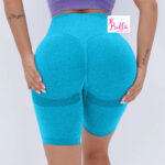 Short de Sport Seamless - Bleu – Image 2
