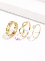 Lot de 3 bagues avec détails infini (acier inoxydable)