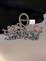 Pince à cheveux fleur - argenté – Image 3