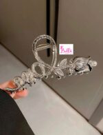 Pince à cheveux fleur - argenté – Image 2