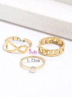 Lot de 3 bagues avec détails infini (acier inoxydable) – Image 3