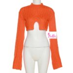 Top crop en tricot - orange – Image 5