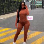 Ensemble legging & top Longue Manche - Marron – Image 2