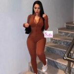 Ensemble legging & top Longue Manche - Marron