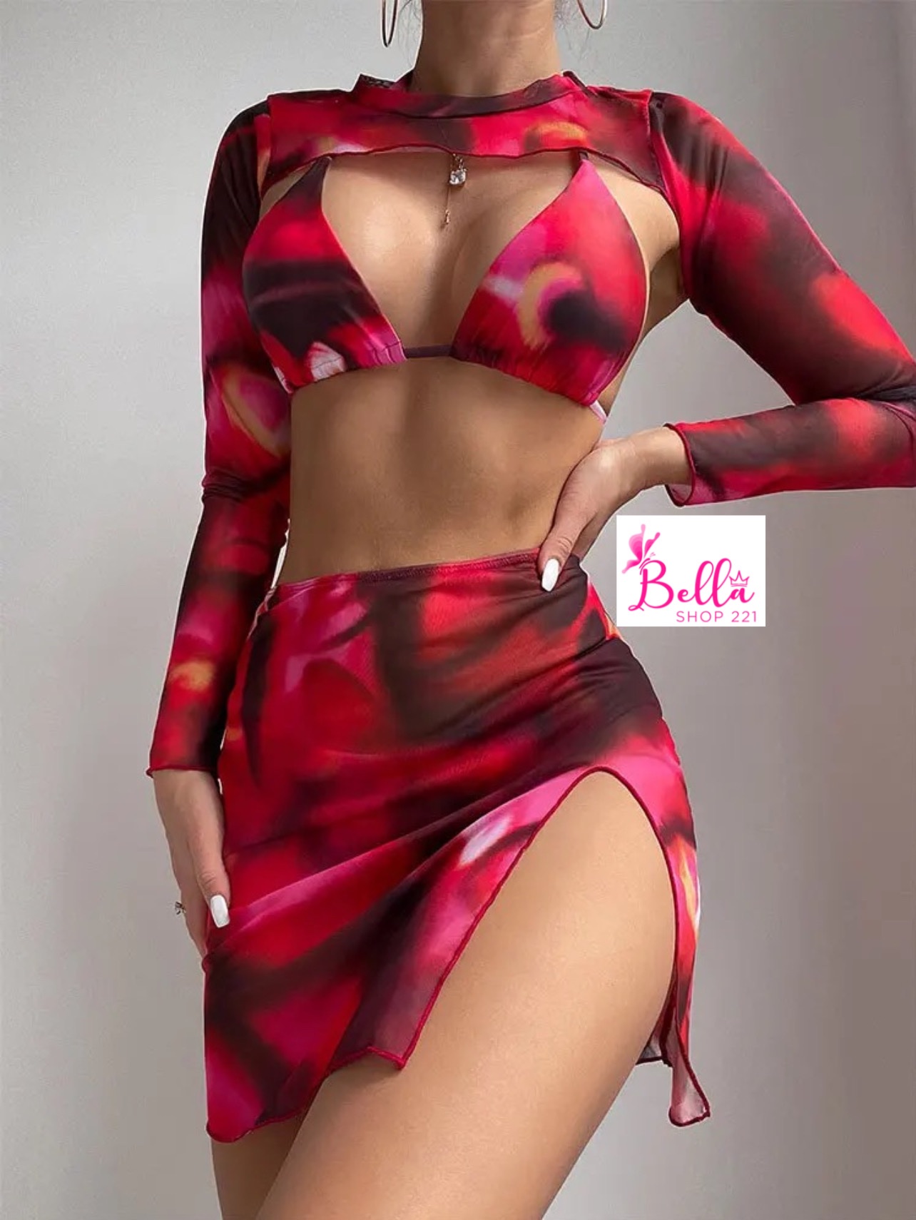 e88575fa-97e8-49f8-9220-5893dd9634a6 Ensemble maillot de bain 4 pièces - Rose – Image 1