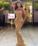 Luxury dress avec strass - doré