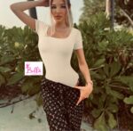 Bodysuit côtelé - beige – Image 2