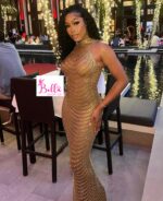Luxury dress avec strass - doré – Image 2