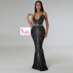 Luxury dress avec strass - Noir – Image 5