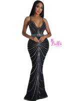 Luxury dress avec strass - Noir – Image 10