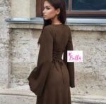 Robe avec taille ceintrée - marron – Image 2