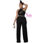Combinaison avec partie invisible - Noire avec motifs blanc – Image 2