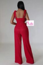 Combinaison bas large - rouge – Image 2