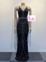 Luxury dress avec strass - Noir – Image 13