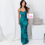 Robe avec lacets devant - turquoise multicolore – Image 2
