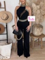 Combinaison avec partie invisible - Noire avec motifs blanc – Image 5