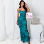 Robe avec lacets devant - turquoise multicolore – Image 6