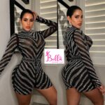 Luxury jumpsuit avec Strass - Noire