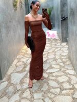 Robe avec gants - marron – Image 7