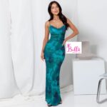 Robe avec lacets devant - turquoise multicolore – Image 7