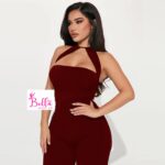 Combinaison bas large - rouge bordeaux – Image 2
