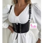 Corset similicuir - Noir – Image 4