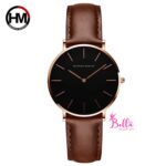 Montre Hannah Martin unisexe - cuir marron (acier inoxydable)