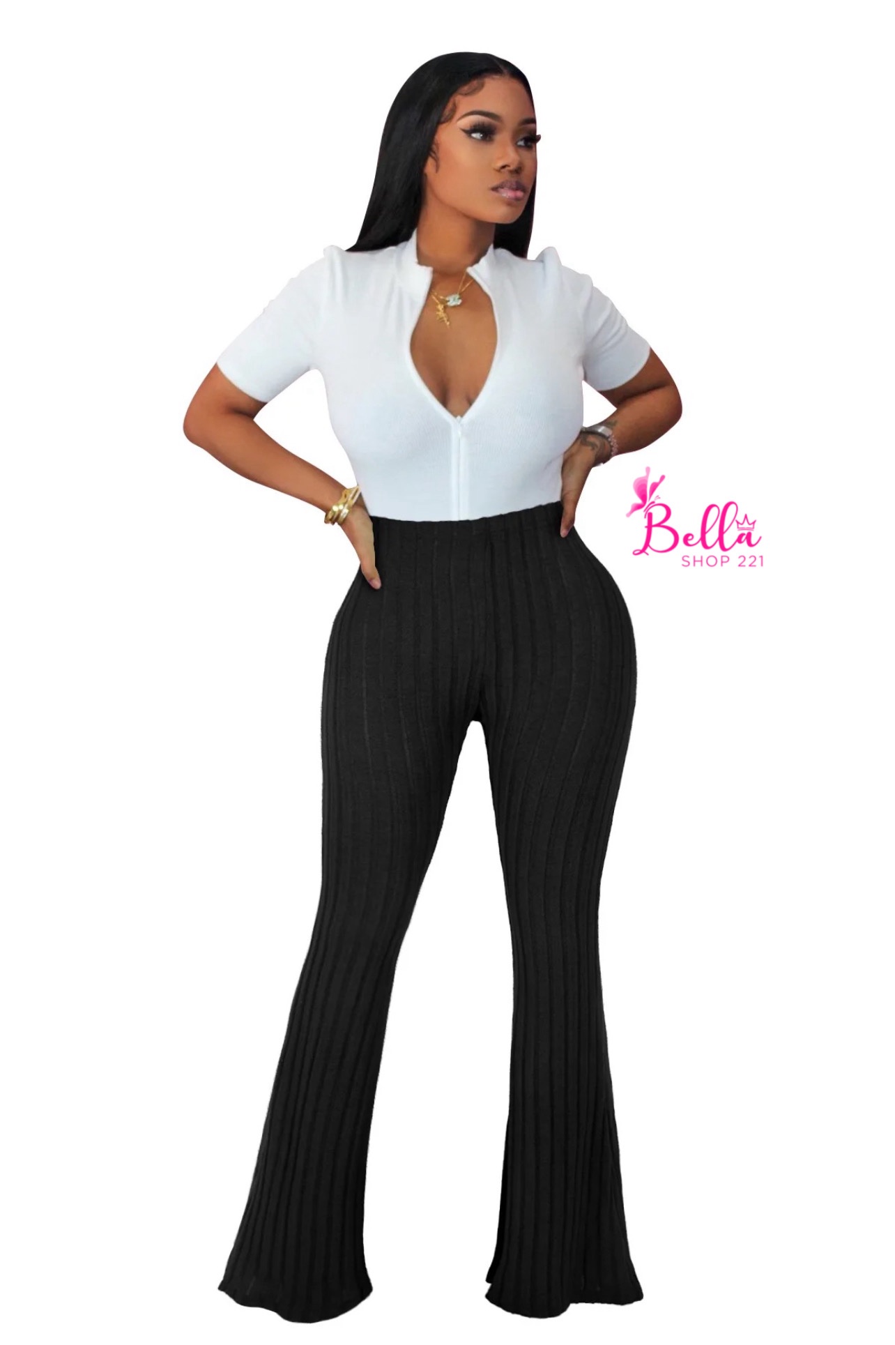 Pantalon Noir Ba&sh Modèle Katlyn - Taille 36 (tour De Taille 26") - Bootcut - Occasion Très Bon état