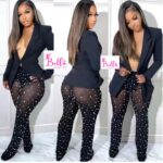 Ensemble blazer & legging avec perles - noir – Image 3