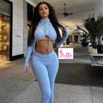 Ensemble pantalon & top avec capuche - bleu ciel – Image 2