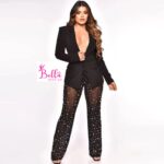 Ensemble blazer & legging avec perles - noir – Image 6