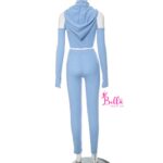Ensemble pantalon & top avec capuche - bleu ciel – Image 6