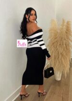 Robe pull - noir blanc – Image 2