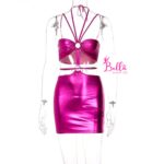 Mini robe cut out - rose métallique – Image 4
