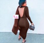 Robe longue manche avec dos échancré – Image 4