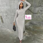 Robe longue manche avec capuche – Image 2