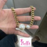 Collier ras de cou double perles (acier inoxydable) – Image 3