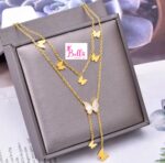Collier superposé papillons #2 (acier inoxydable) – Image 3