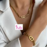 Ensemble collier & bracelet  Christian Dior (acier inoxydable) – Image 8