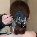 Pince à cheveux - noir avec strass