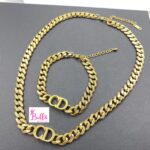 Ensemble collier & bracelet  Christian Dior (acier inoxydable)