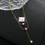 Collier superposé carrés (acier au titane)
