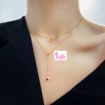 Collier superposé carrés (acier au titane) – Image 2