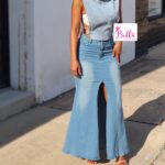 Jupe en jeans évasée - bleue