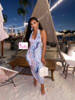 Robe dos nu - blanc bleu – Image 3