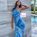 Robe moulante - bleue – Image 5