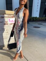 Robe dos nu - blanc bleu – Image 6