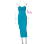 Robe moulante - bleue – Image 7