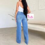 Jeans bas large déchiré - bleu – Image 3