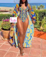 Ensemble Maillot de bain 2 pièces - multicolore (maillot + kimono)